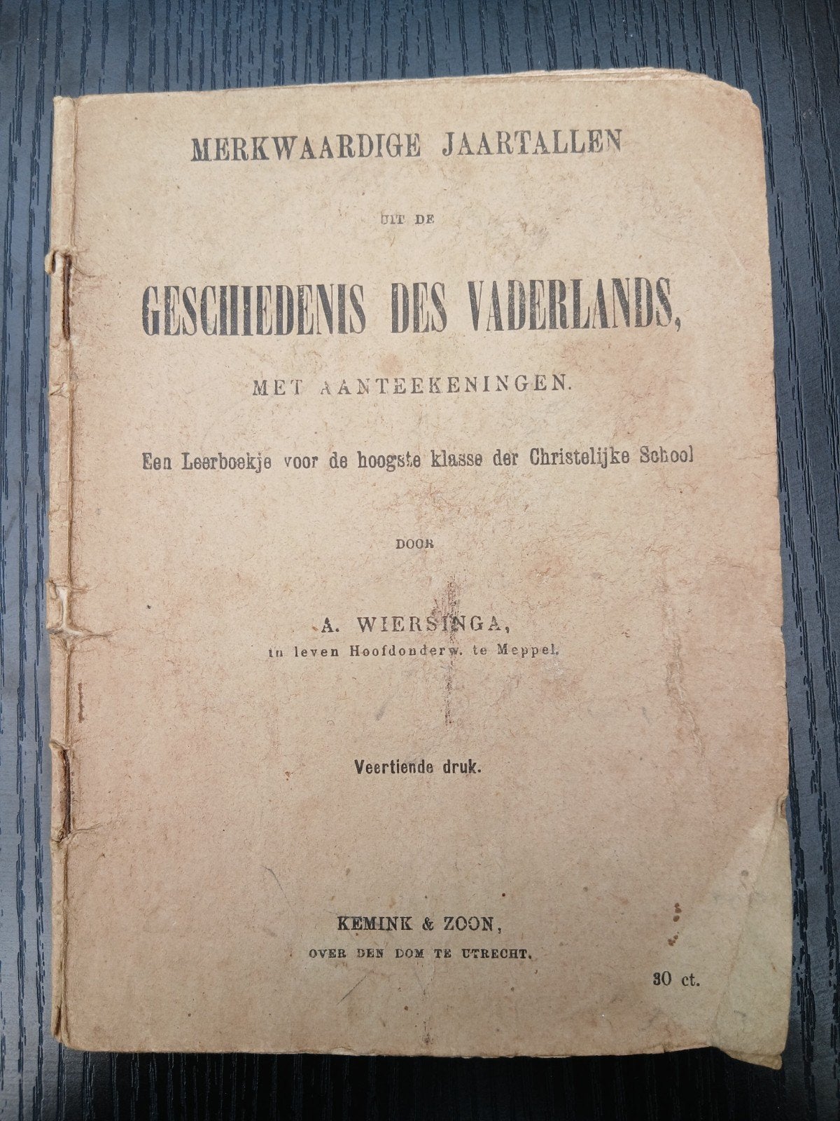 Antiek schoolboekje fragment Geschiedenis des Vaderlands, Antiek en Kunst, Antiek | Boeken en Bijbels, Ophalen of Verzenden