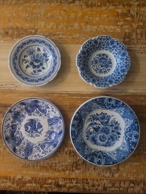 Antieke Delfts Blauwe Borden en schaaltjes, Ophalen of Verzenden