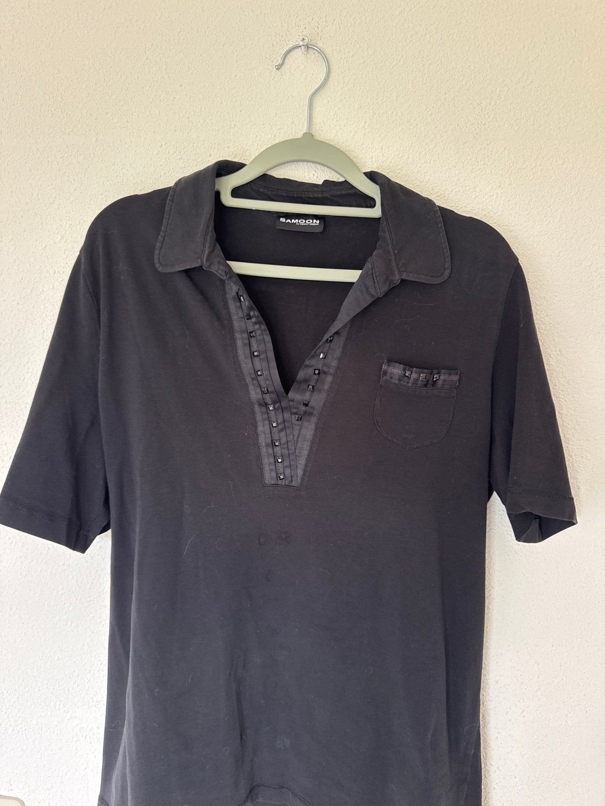 Samoon by Gerry Weber Zwart Poloshirt Maat XL, Zwart, Maat 46/48 (XL) of groter, Ophalen of Verzenden, Korte mouw