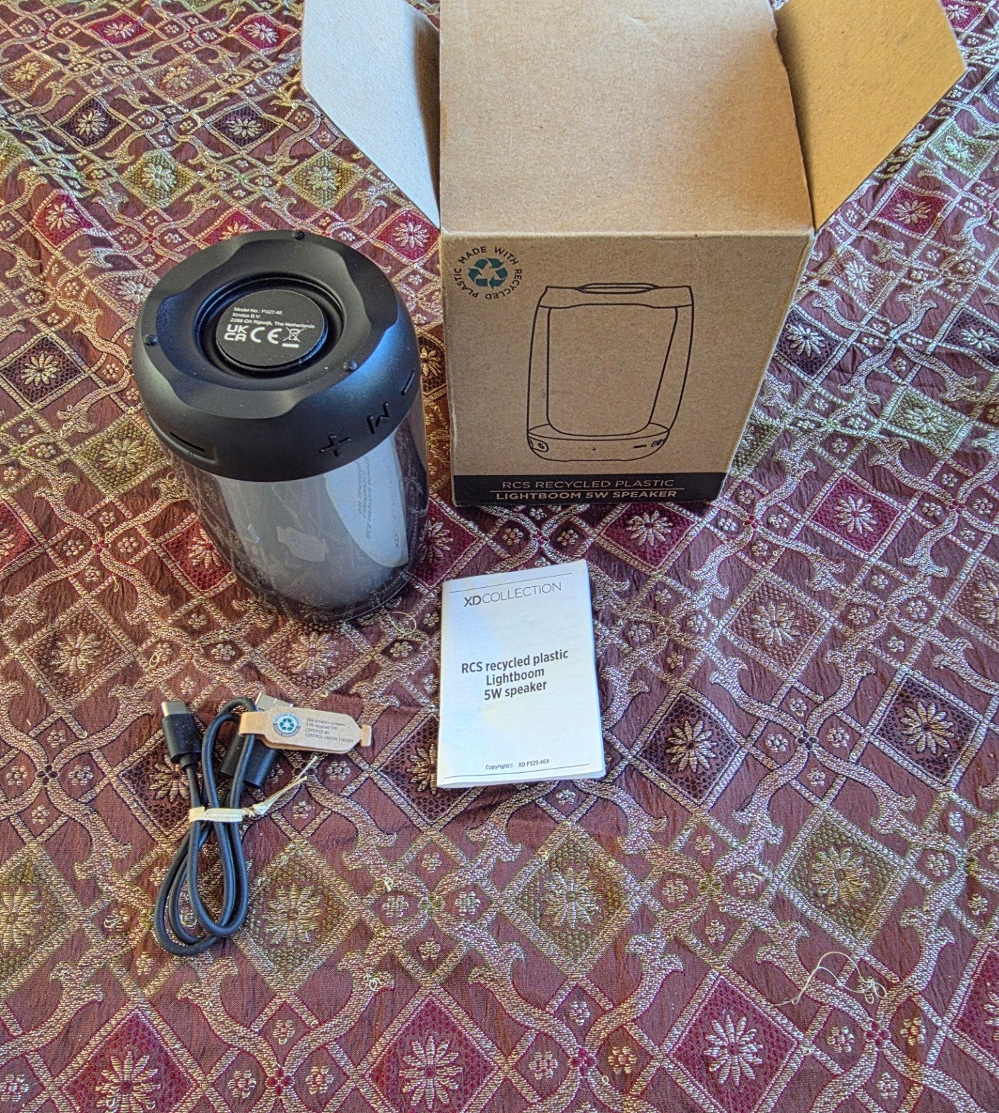 Lightboom 5W Draadloze Speaker met 360 RGB LED & Recycled, Audio, Tv en Foto, Luidsprekers, Overige merken, Inclusief kabels, Nieuw