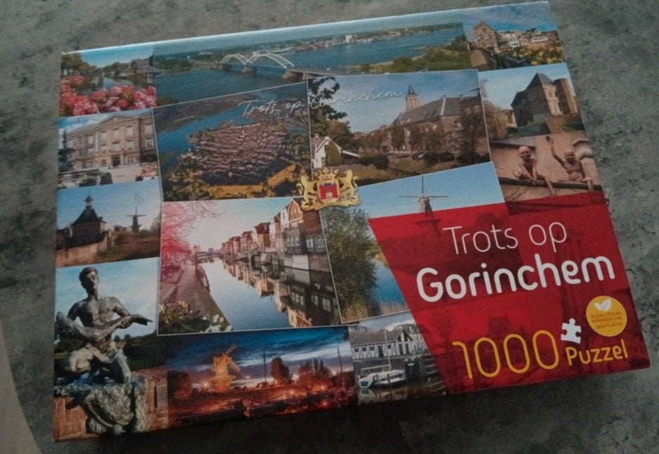 Puzzel 1000 stukjes trots op gorinchem, Ophalen of Verzenden, 500 t/m 1500 stukjes, Zo goed als nieuw