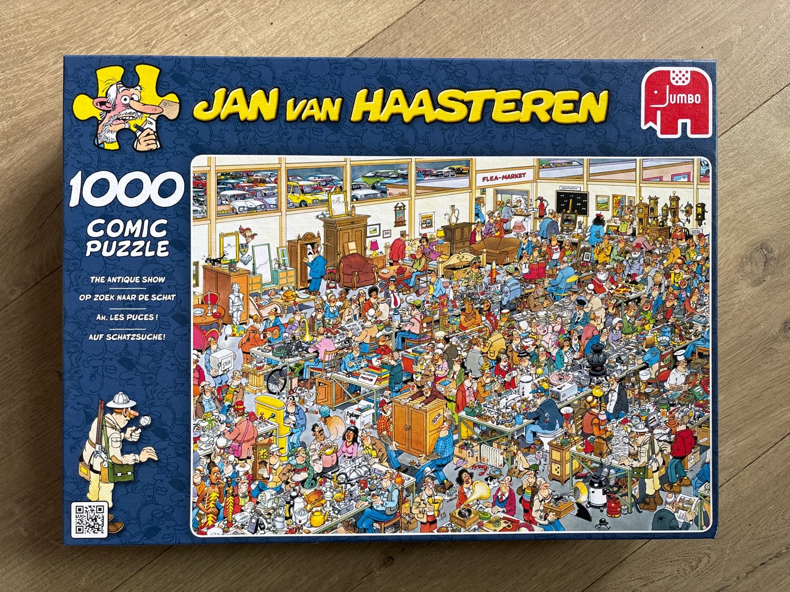 Jumbo Jan van Haasteren puzzel Vlooienmarkt 1000 stukjes, Ophalen of Verzenden, 500 t/m 1500 stukjes, Gebruikt, Legpuzzel