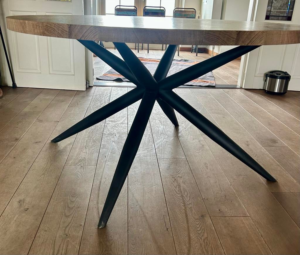 Zwarte metalen tafelpoot voor ronde tafel, Ophalen, Tafelpoot, Gebruikt, Rond
