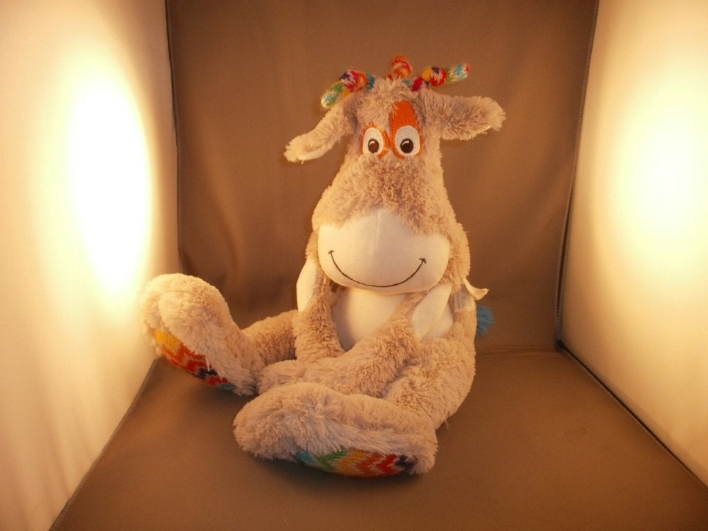 unicef oenny xl licht bruin harig velours witte snuit 52 cm, Overige merken, Giraf, Overige karakters, Nieuw