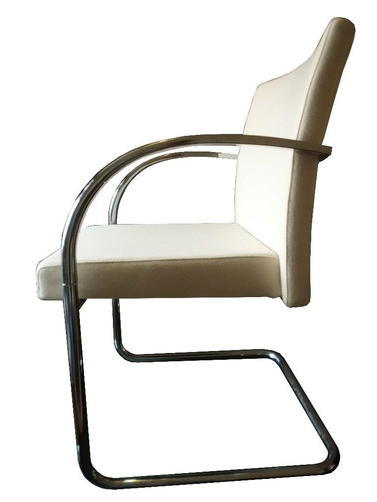 Super strakke Artifort Prof sledestoel design W.C.R. Mezger, Ophalen, Gebruikt, Wit, Metaal