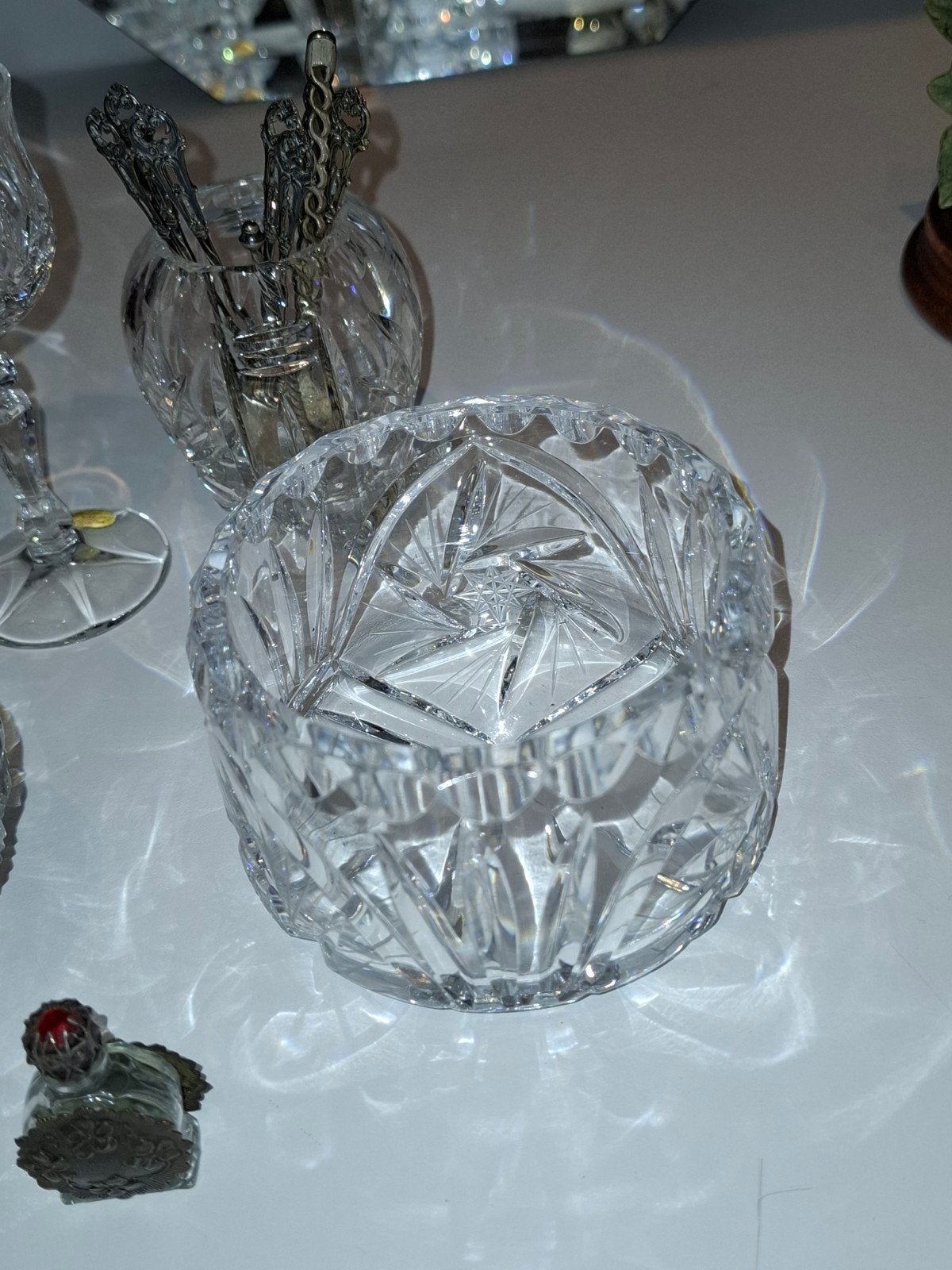 Prachtige kristallen schaal en glaswerk set, Ophalen of Verzenden