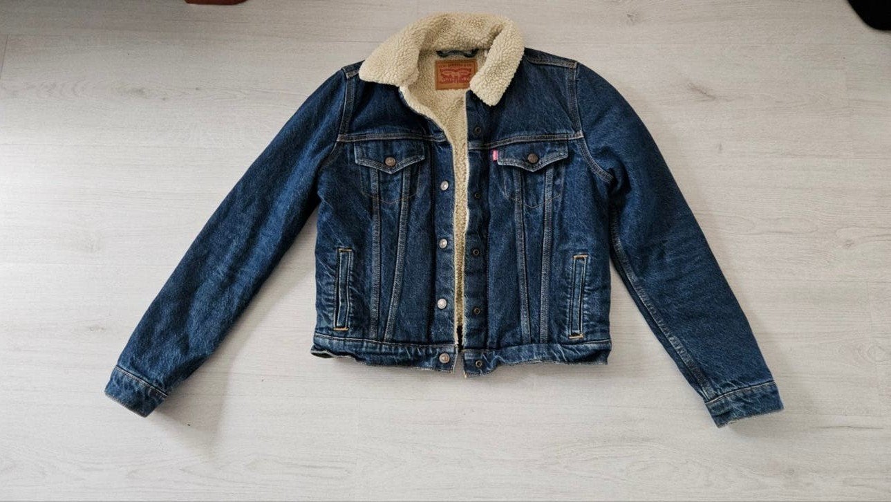 Levi's Sherpa Trucker Jacket - Maat S, Blauw, Ophalen of Verzenden, Zo goed als nieuw, Maat 36 (S)