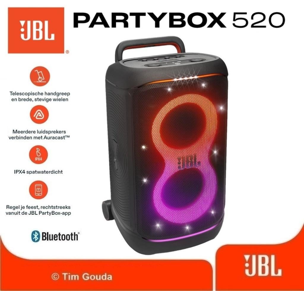 ✅ JBL Partybox 520 - NIEUW, JBL, Overige typen, Nieuw, Ophalen of Verzenden