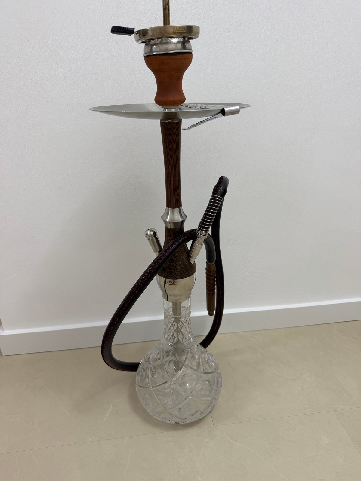 Laziza Houten Shisha / Waterpijp - Compleet met Slang, Ophalen of Verzenden, Zo goed als nieuw, (Water)pijp