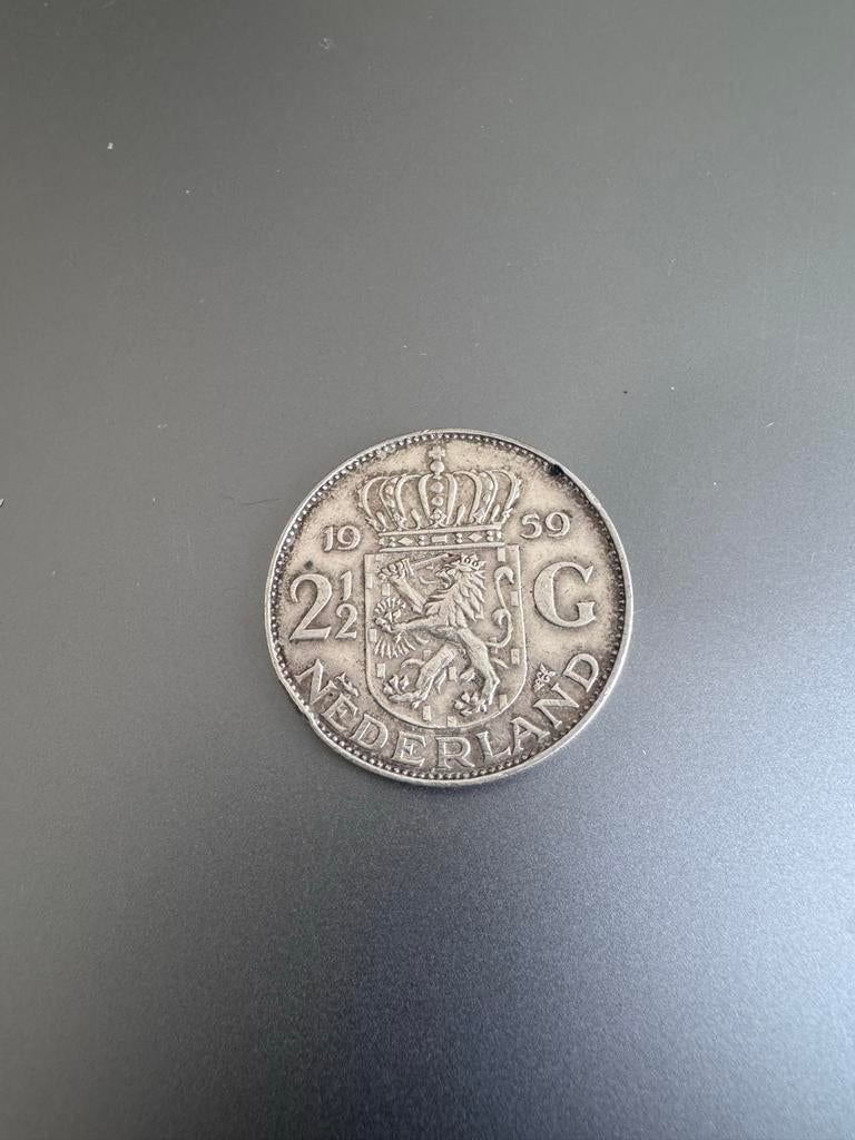 2½ Gulden Juliana 1959 Zilveren Munt, Postzegels en Munten, Munten | Nederland, Koningin Juliana, Zilver, Ophalen of Verzenden