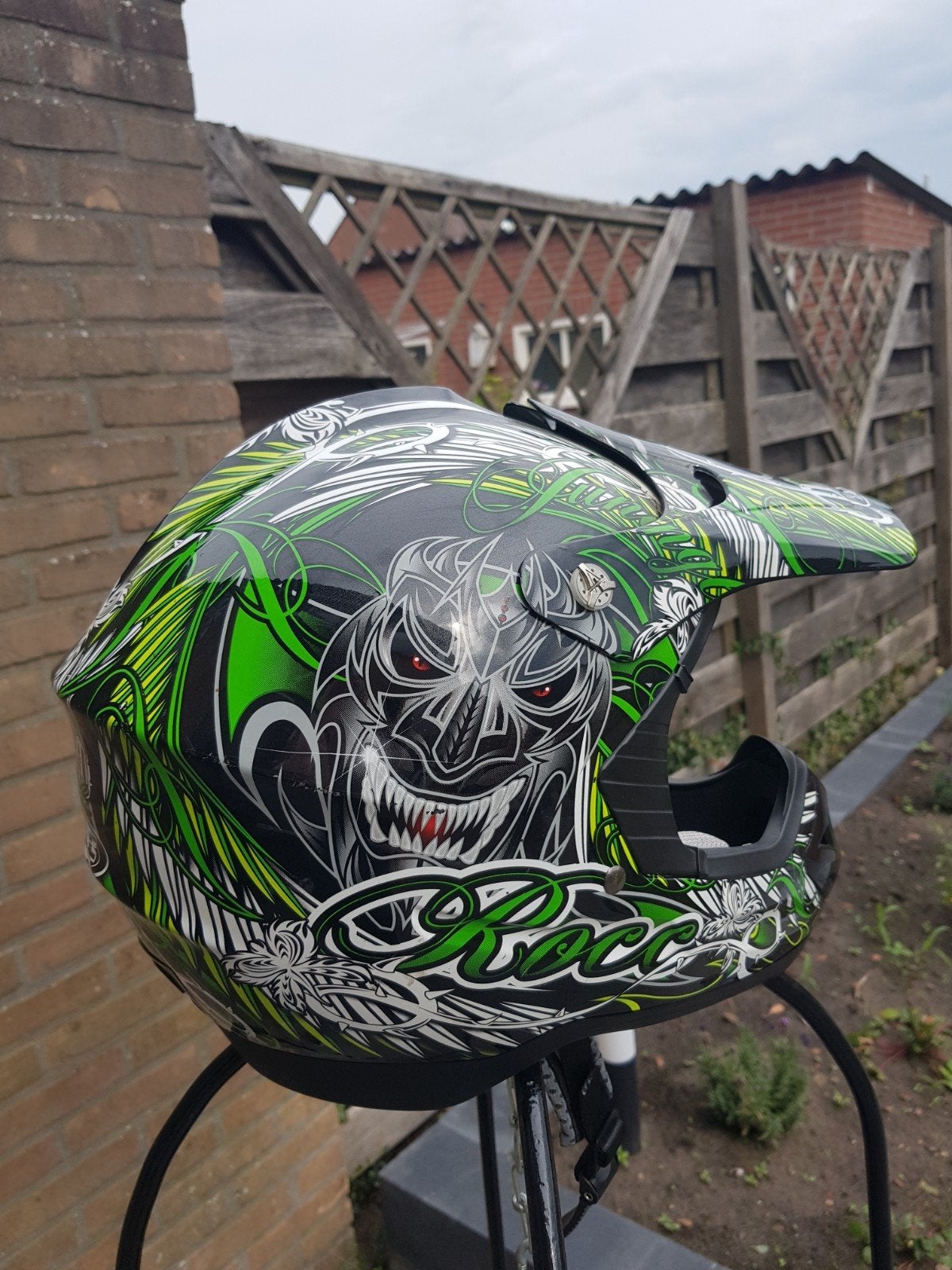 ROCC Offroadhelm - Maat L (60) - Groen/Zwart Design, Motoren, L, Tweedehands, Ophalen, Overige merken