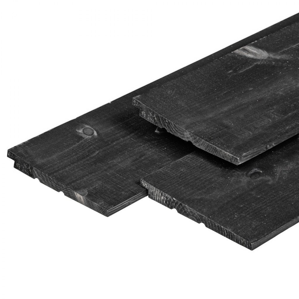 Zweeds rabat – zwart gespoten – 22x195 mm – FSC, Tuin en Terras, Ophalen, Nieuw, 250 cm of meer, Planken