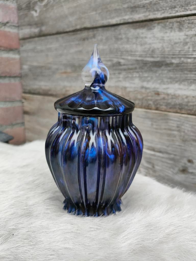 Vintage Iriserend Potje met Deksel - Uniek Design, Ophalen of Verzenden