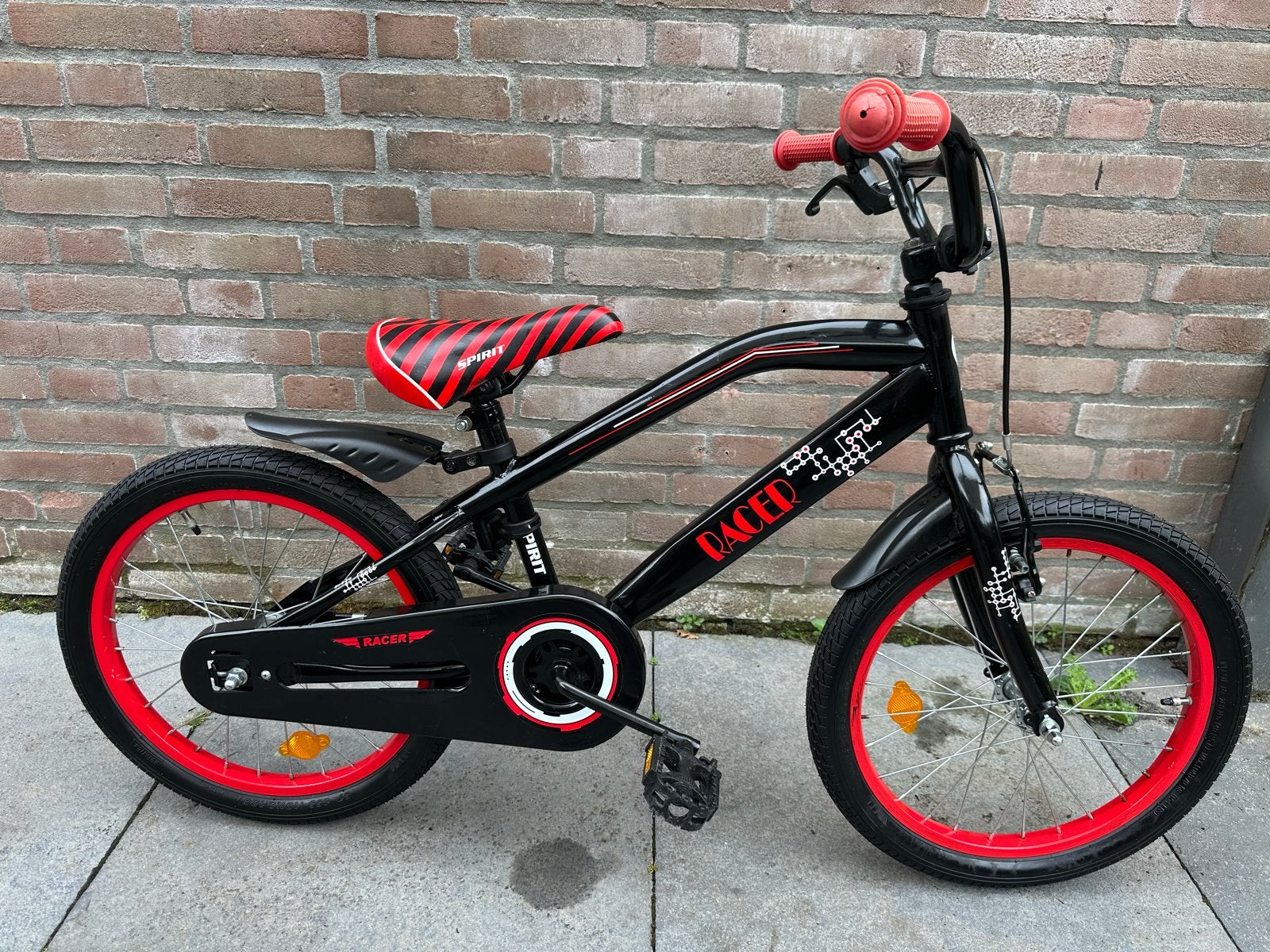 Spirit BMX 18 inch kinderfiets met terugtraprem en LED, Ophalen, Gebruikt, Staal, 16 tot 20 inch