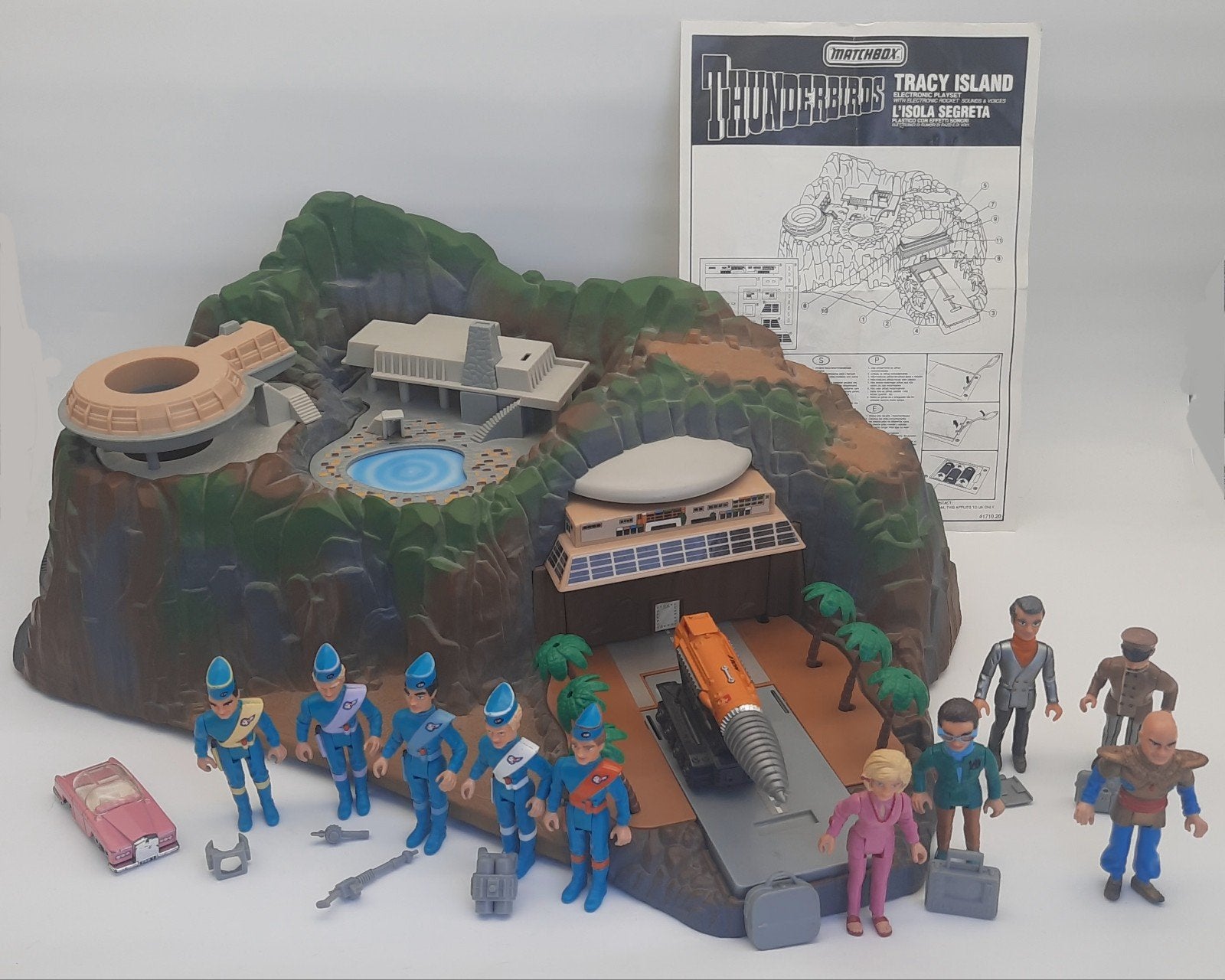 Thunderbirds Eiland + 10 figuren + 2 Voertuigen Matchbox '92, Ophalen of Verzenden, Gebruikt