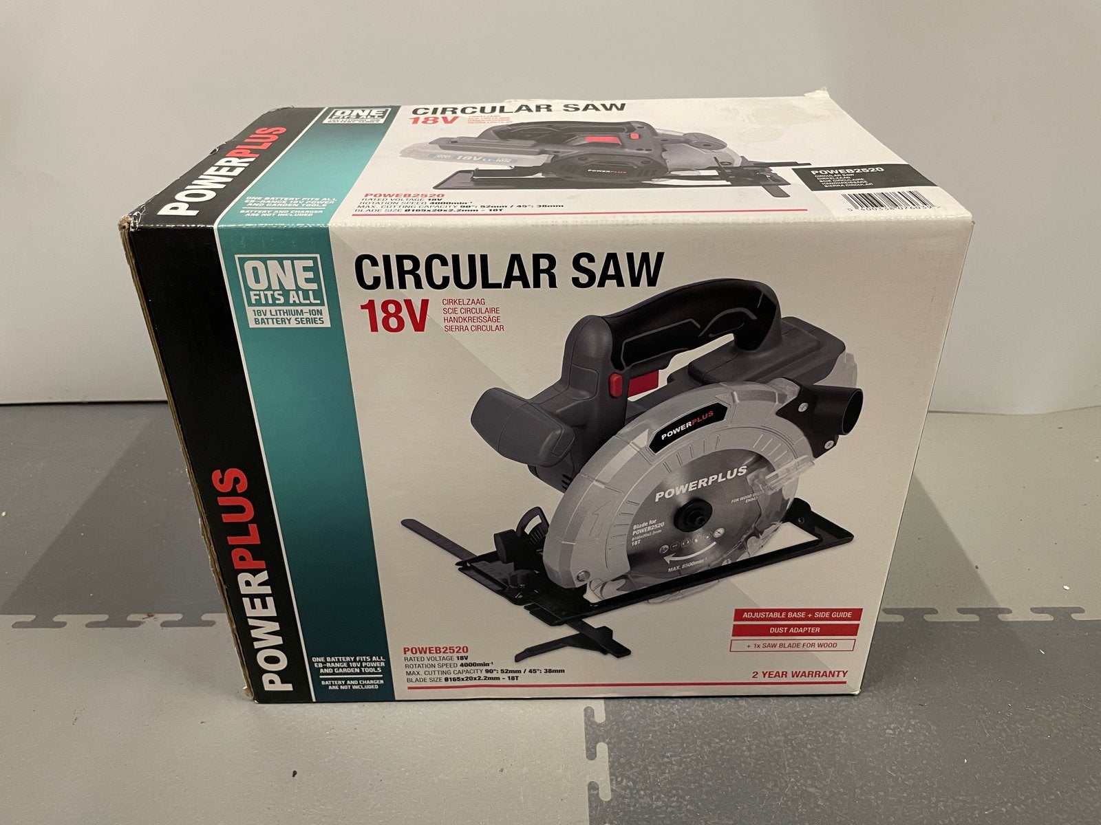 PowerPlus POWEB2520 Cirkelzaag 18V – Nieuw in doos, Ophalen of Verzenden, Nieuw, Cirkelzaag, 30 tot 70 mm