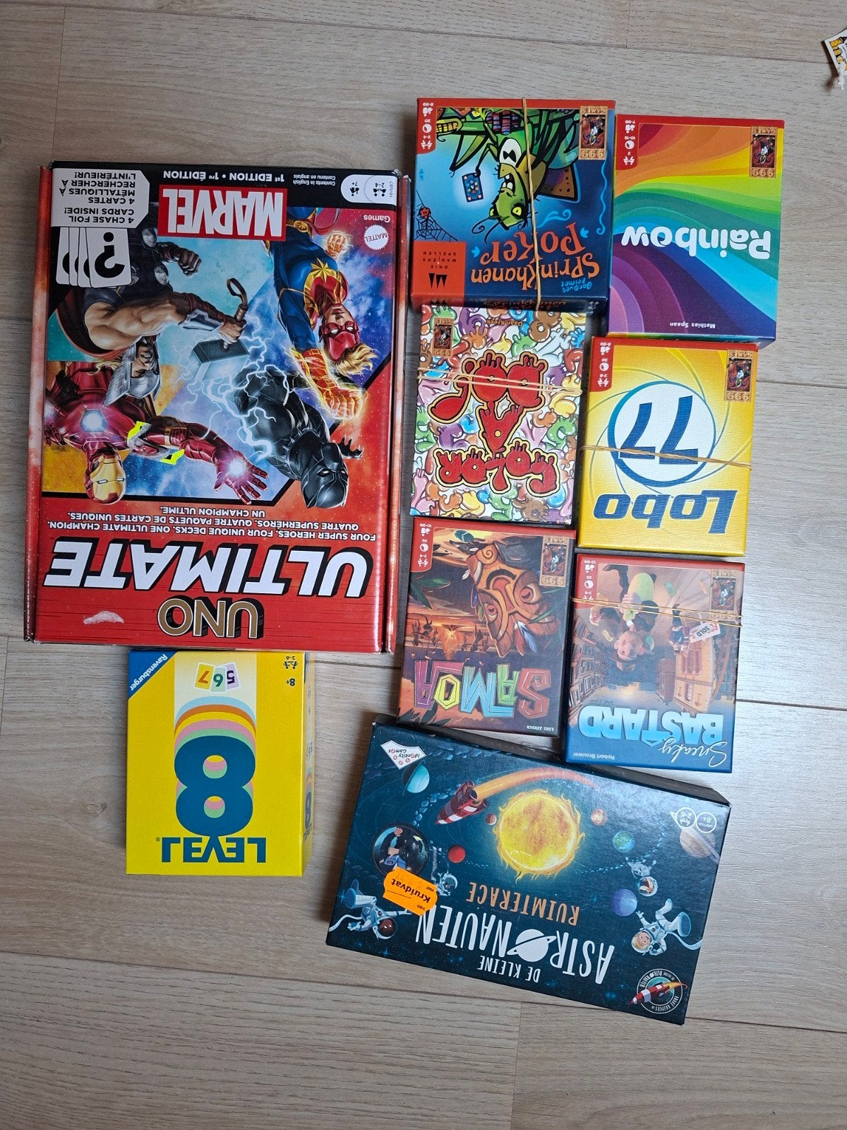 Diverse bord- en kaartspellen: UNO, Marvel, Level 8, etc., Diverse, Ophalen of Verzenden, Zo goed als nieuw, Vijf spelers of meer