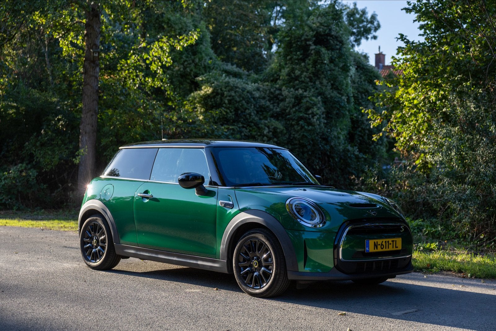 Mini Cooper SE British Racing Green, Auto's, 50 €/maand, 4 stoelen, Leder en Stof, Elektrisch
