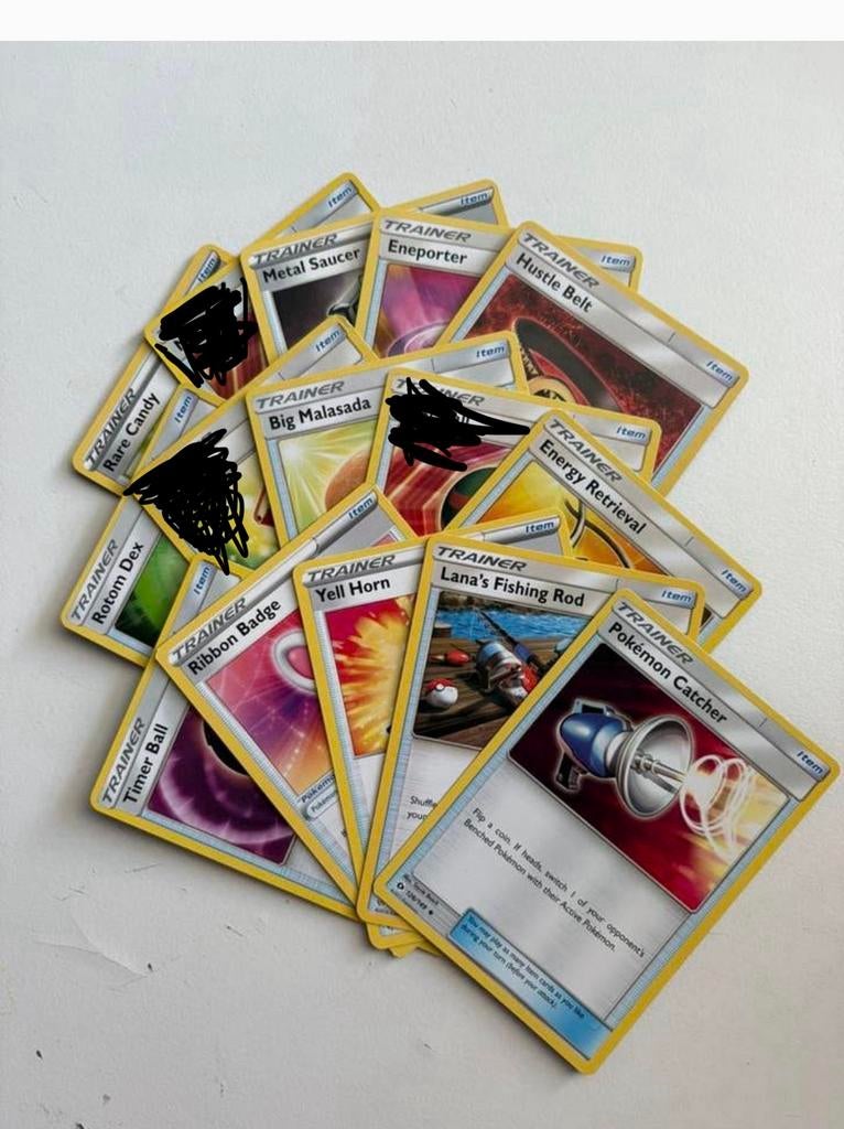 Trainer item kaarten pokemon, Ophalen of Verzenden, Zo goed als nieuw, Meerdere kaarten