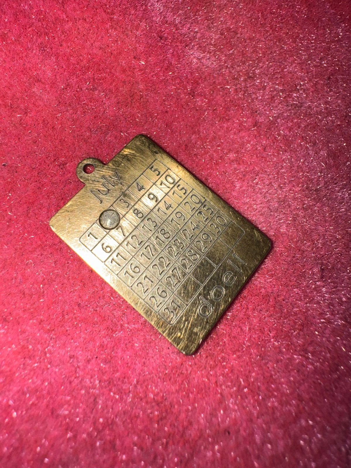 Vintage messing kalender hanger - Kurier verzamelobject, Ophalen of Verzenden, Gebruikt