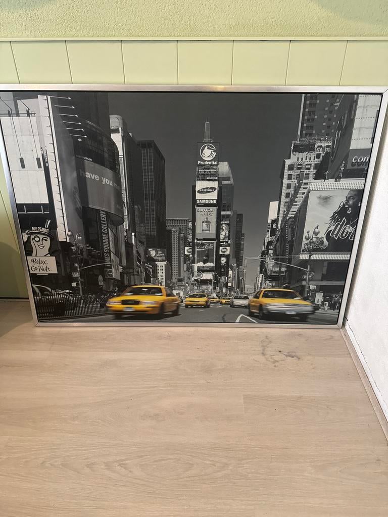Foto Schilderij New York Times Square Taxi's Zwart-Wit, Ophalen, Gebruikt, 75 tot 100 cm, Foto of Poster