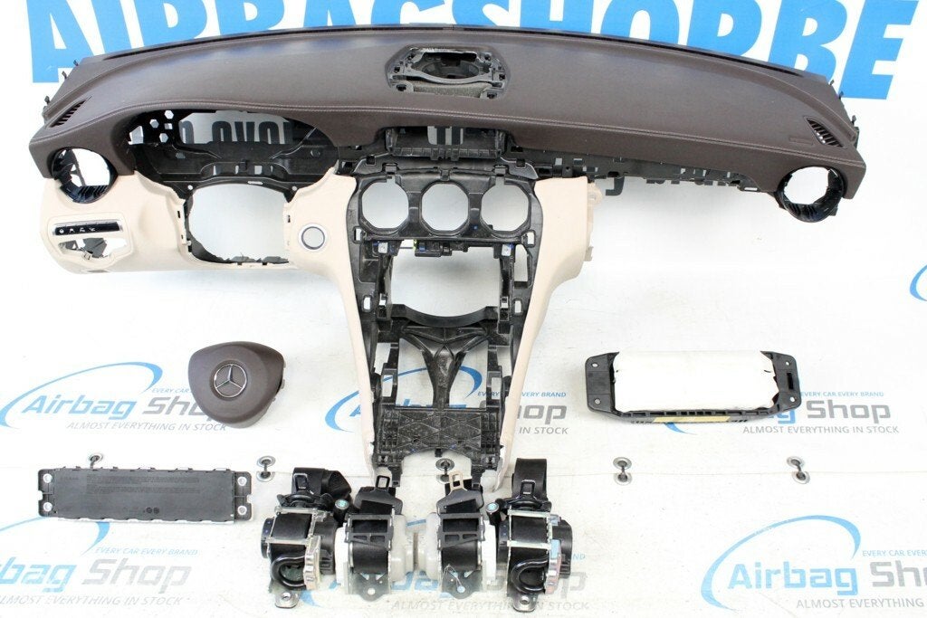 Airbag set Dashboard bruin beige Mercedes C klasse W205, Gebruikt, Ophalen of Verzenden