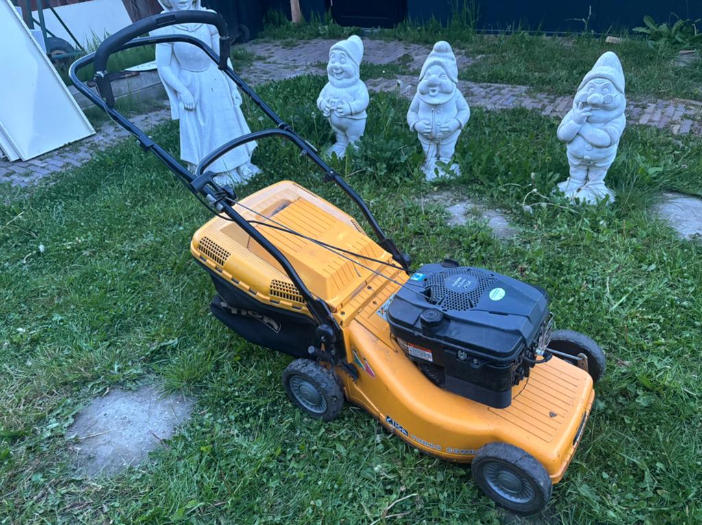Stiga Turbo 43S Combi, met opvangbak, Tuin en Terras, Ophalen, Cirkelmaaier, Gebruikt, Opvangbak