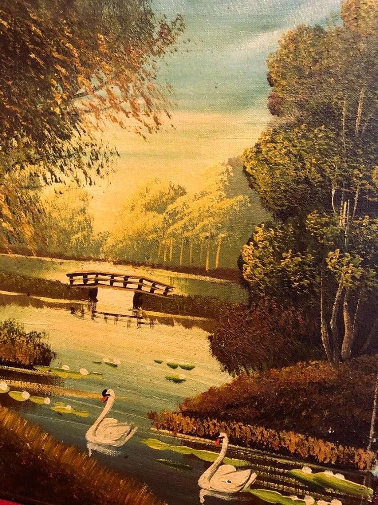 Oud schilderij gesigneerd - landschap de herfst olieverf, Ophalen of Verzenden