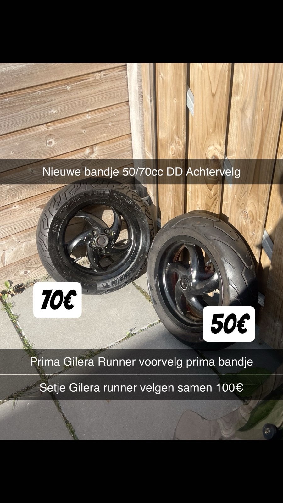 Gilera Runner Velgen Set met Michelin Banden, Ophalen of Verzenden, Zo goed als nieuw, Overige typen, Piaggio