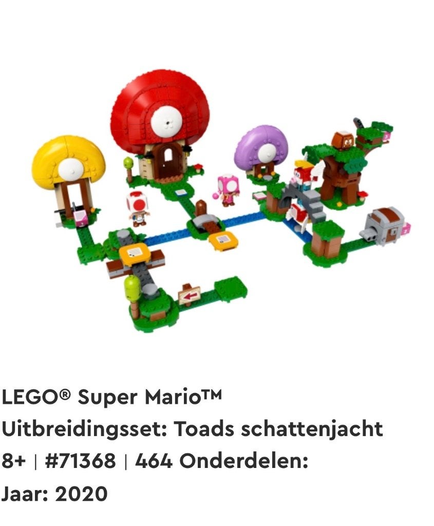 Lego Mario Toad’s super hunt set, Lego, Ophalen of Verzenden, Zo goed als nieuw, Compleet