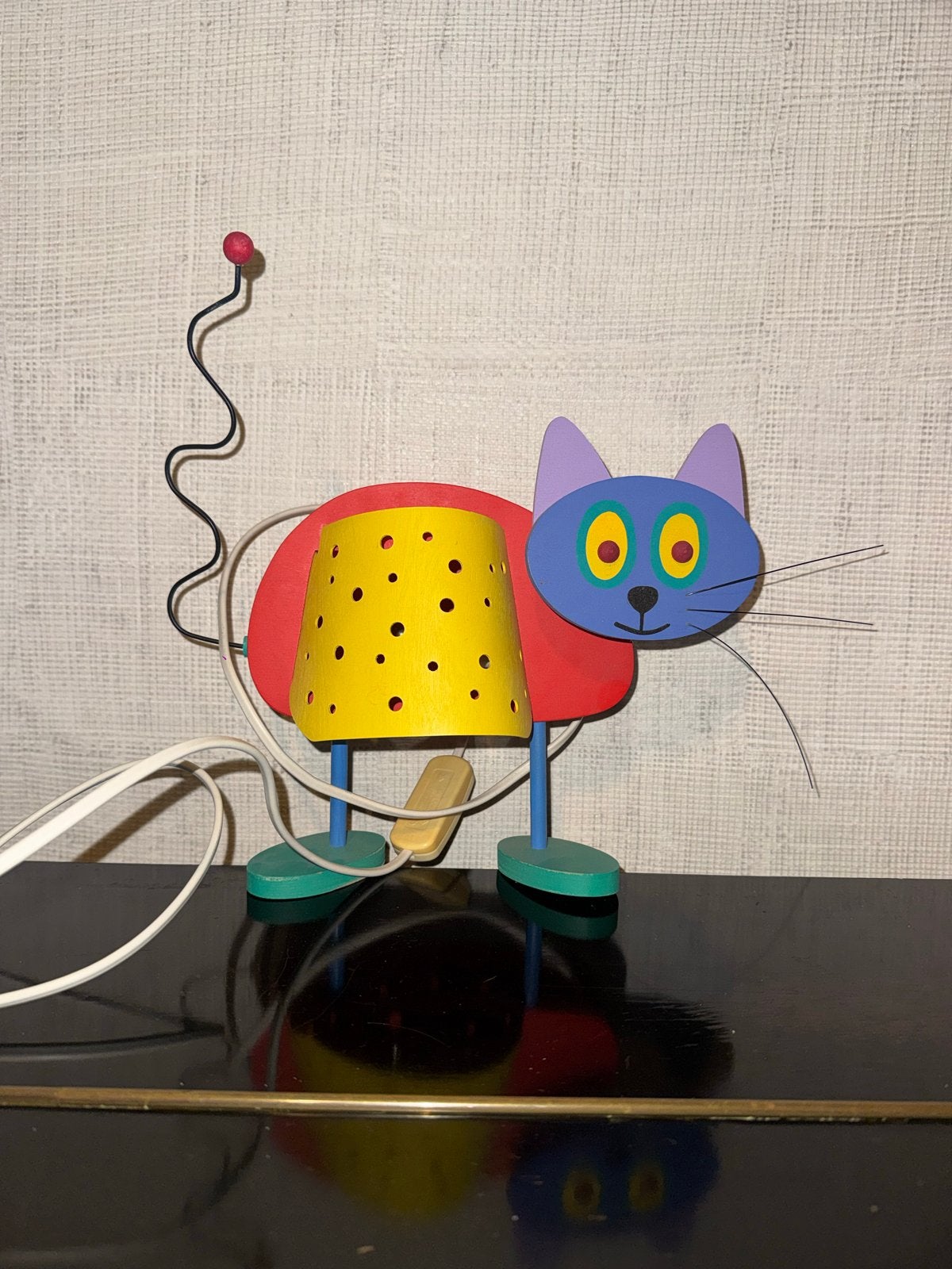 Leuke kattenlamp - uniek design voor elke kinderkamer, Gebruikt, Meerkleurig, E14 (klein), Ophalen of Verzenden