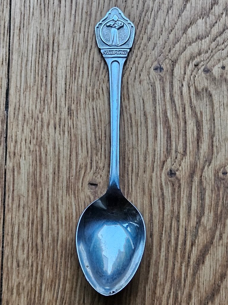 Vintage Nutricia verzamellepel met moeder en kind, Ophalen of Verzenden