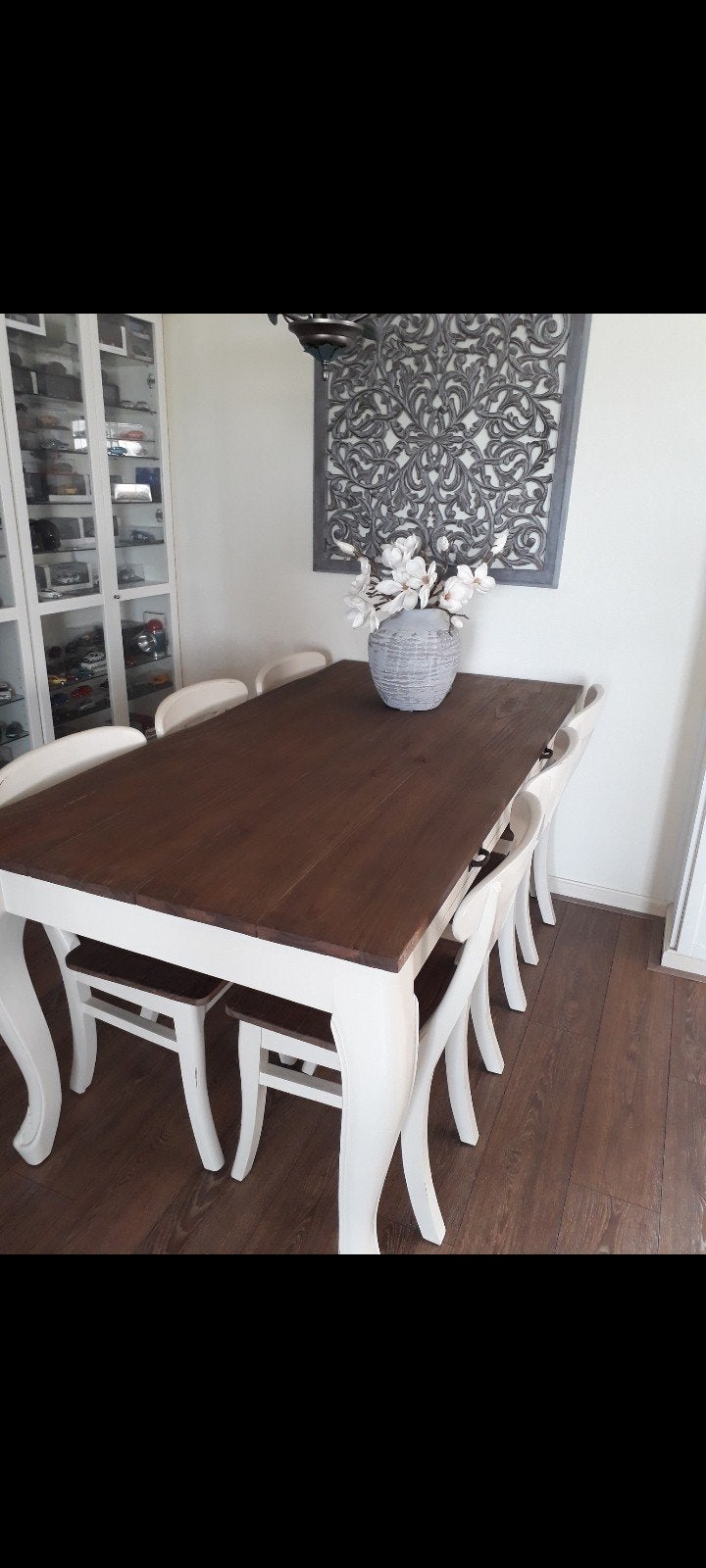 Landelijke eettafel met 4 stoelen, Huis en Inrichting, Ophalen