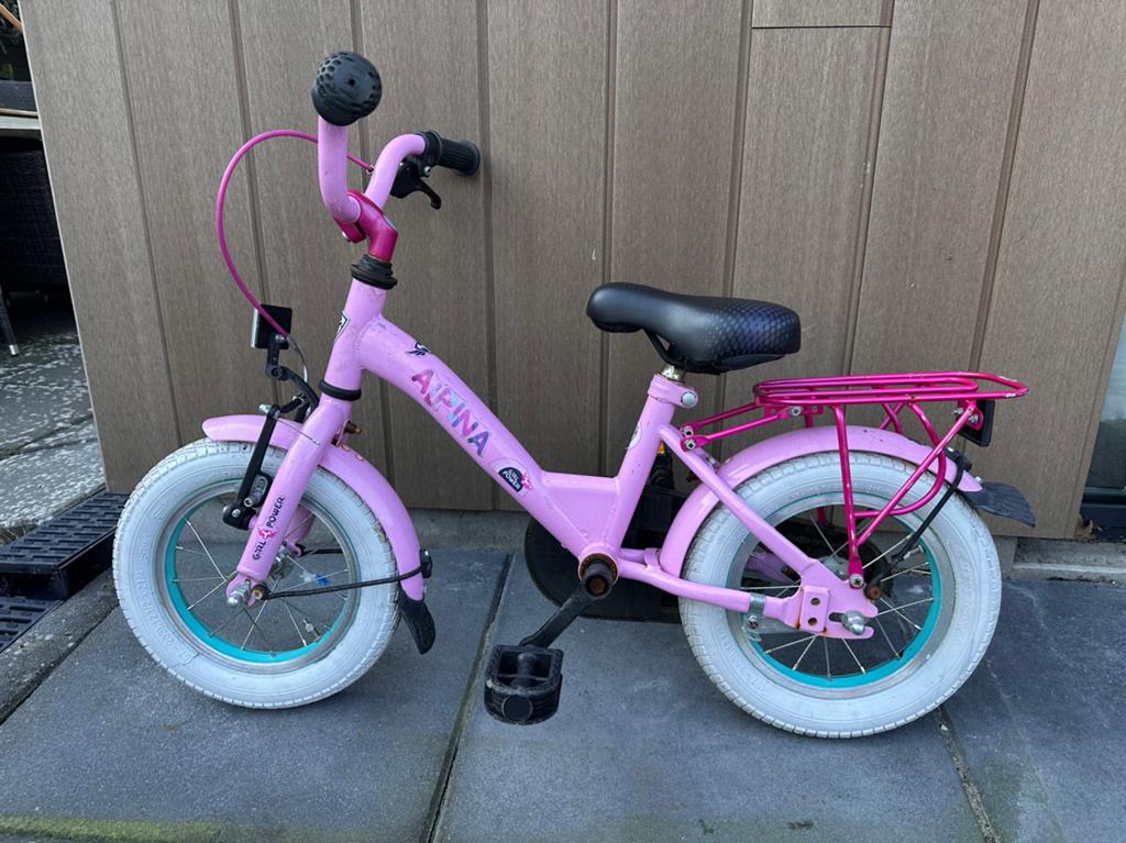 Alpina Girlpower kinderfiets - Roze 12 inch, Ophalen of Verzenden, Gebruikt, Minder dan 16 inch