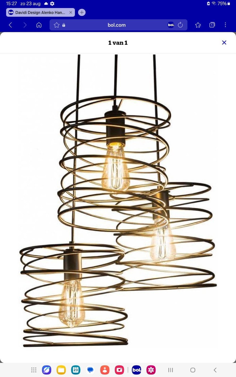 Industriële 3-lichts hanglamp met spiraalveren, Zo goed als nieuw, Metaal, Industrieel, E27 (groot)