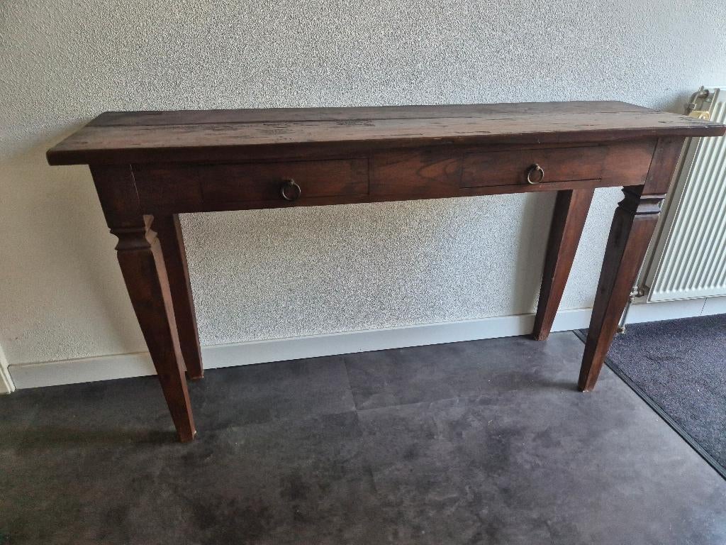 Houten, koloniale sidetable, Huis en Inrichting, Tafels | Sidetables, Ophalen, Gebruikt, 100 tot 150 cm, Koloniaal