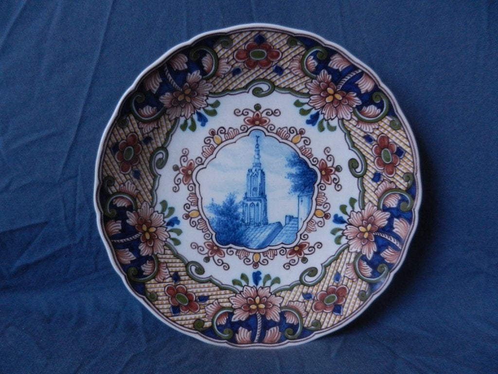 Polychrome schaal Makkum ten behoeve van Levob 1910-1985 NW, Ophalen of Verzenden