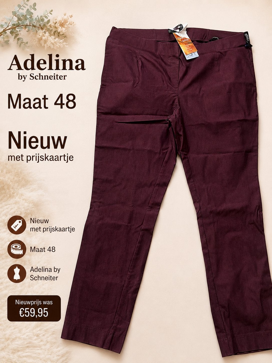 Adelina by Schneiter broek maat 48, nieuw met prijskaartje, Maat 46/48 (XL) of groter, Nieuw, Ophalen of Verzenden, Lang