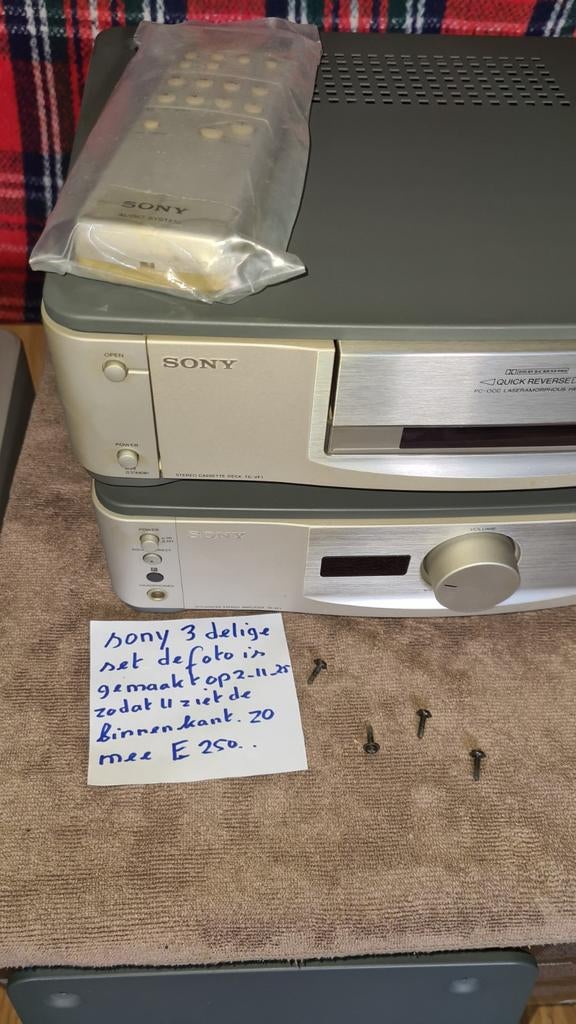 Sony 3-delige audioset met afstandsbediening, Ophalen, Gebruikt, Tuner of Radio, Losse componenten