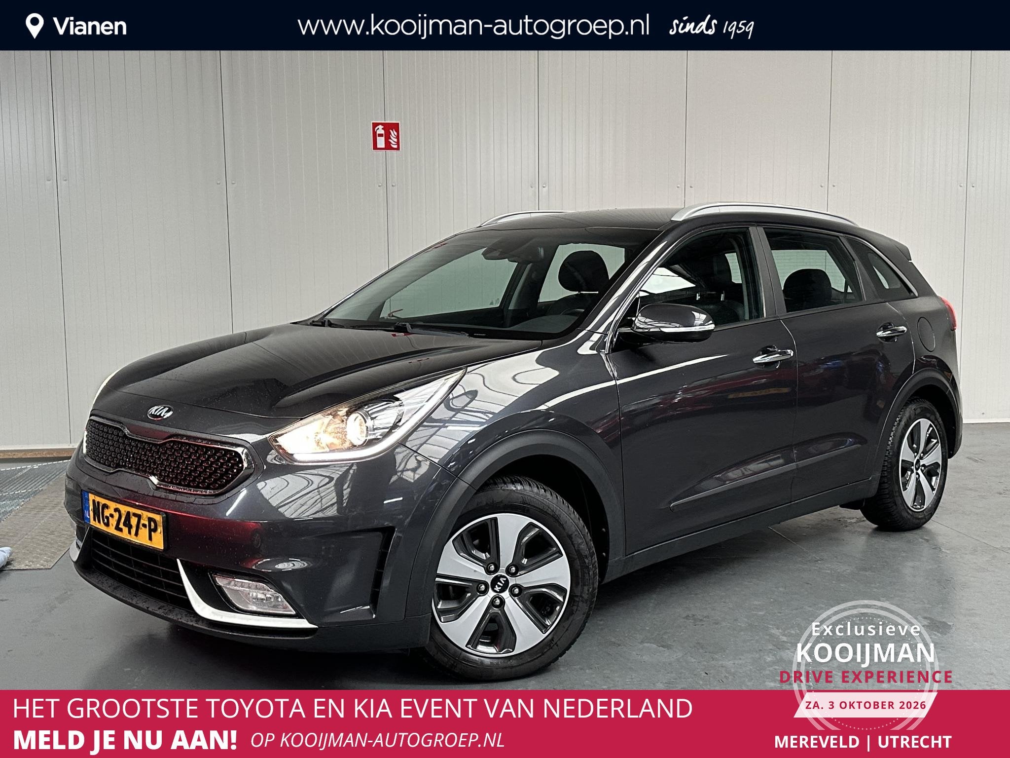 Kia Niro 1.6 GDi Hybrid First Edition, Auto's, Gebruikt, Euro 6, 2 kWh, Leder en Stof