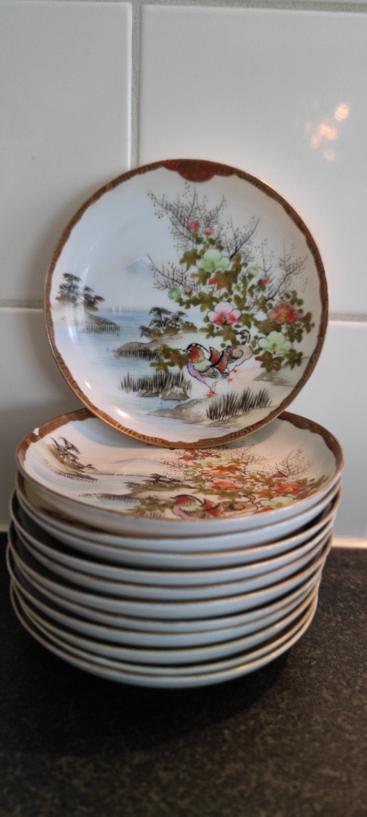 Prachtig Japans theeservies, handgeschilderd, Antiek en Kunst, Ophalen