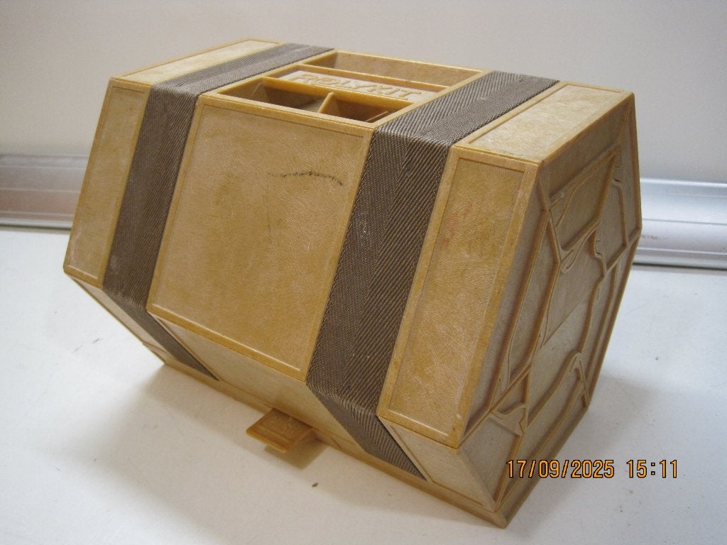 rolykit opbergbox design jaren 80 (352), Antiek en Kunst, Ophalen of Verzenden, Overige typen, Bruin, Kunststof