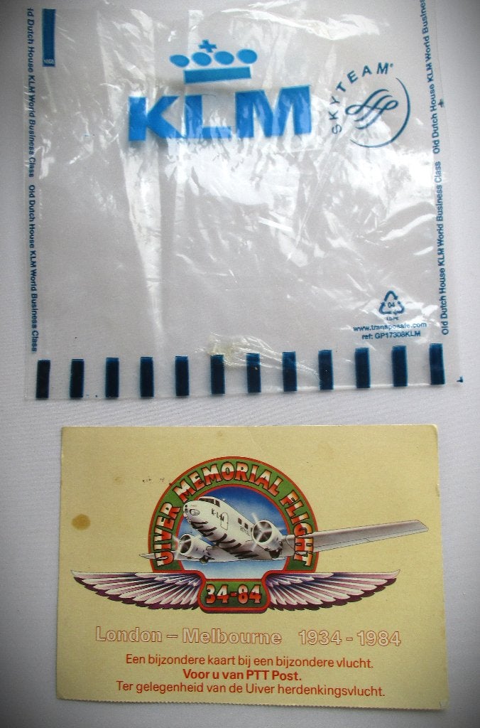 KLM Uiver Memorial Flight~London-Melbourne~1934-1984, Ophalen of Verzenden, Gebruikt, Kaart, Foto of Prent