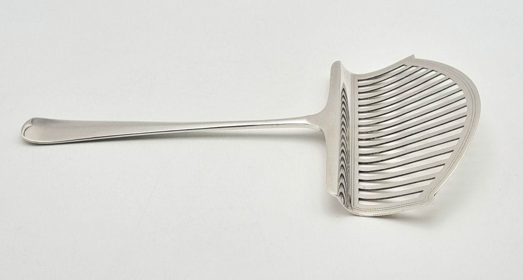16. Zilveren aspergeschep, taartvork en opscheplepel, Kempen, Antiek en Kunst, Ophalen of Verzenden