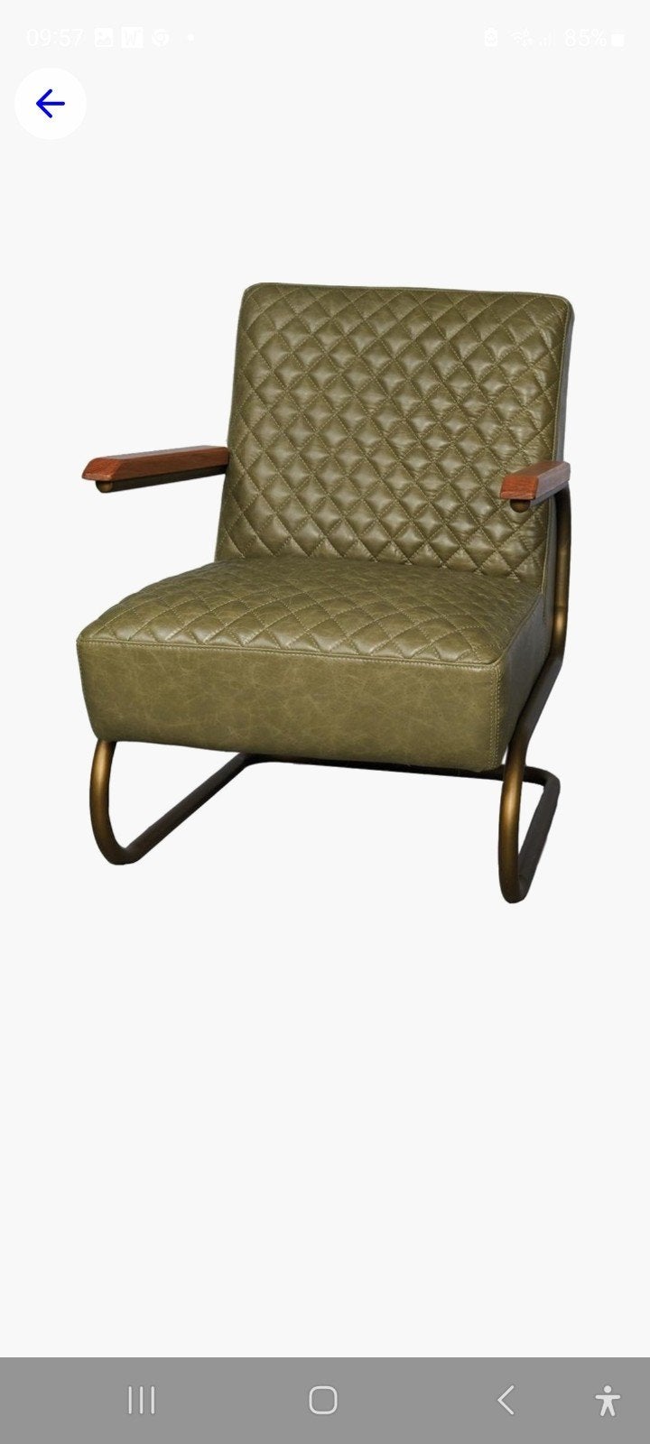 Lifestyle Home Collection Edward Fauteuil - Groen, Minder dan 50 cm, Modern, Industrieel, Minder dan 75 cm, Zo goed als nieuw
