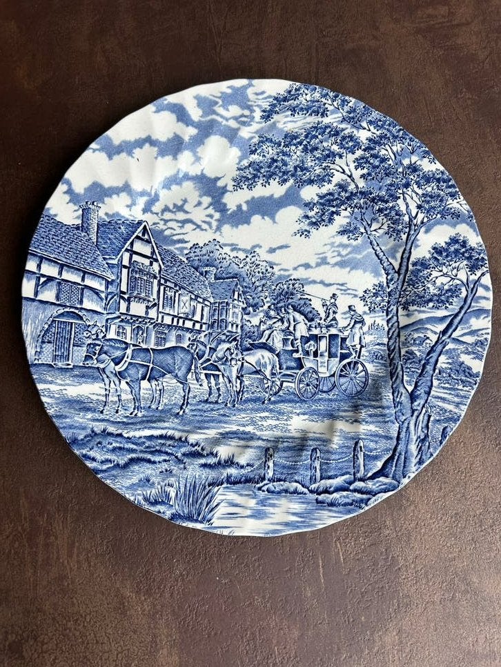 Myott Royal Mail bord - Blauw en wit decor, 1982, Ophalen of Verzenden