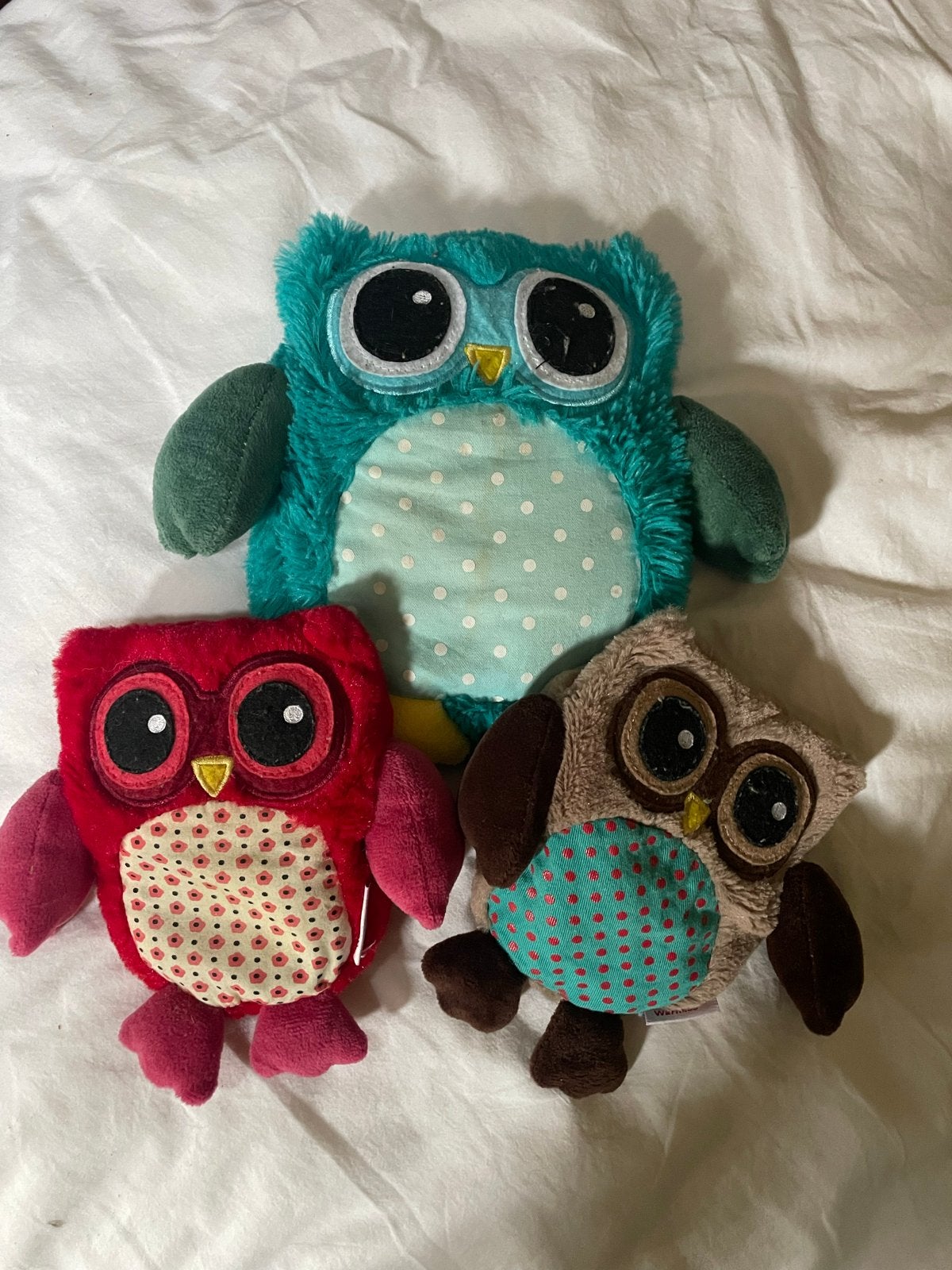 Warmies uiltjes - set van 3, Gebruikt, Overige typen, Ophalen of Verzenden, Rood