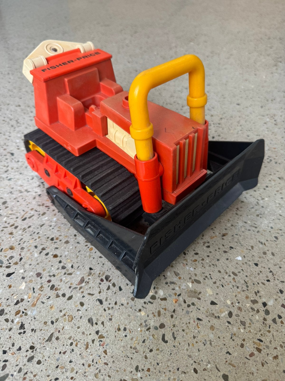 Fisher Price 311 Vintage Shovel/Buldozer met zwarte schuiver, Ophalen of Verzenden, Gebruikt, Auto of Voertuig