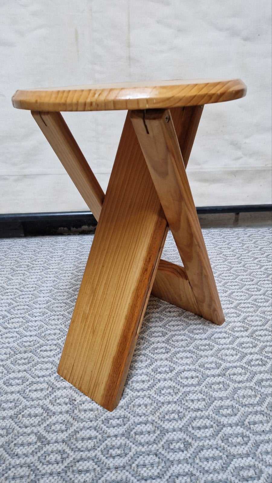 vintage krukje / retro inklapbaar krukje / brocant, Ophalen, Huis en Inrichting
