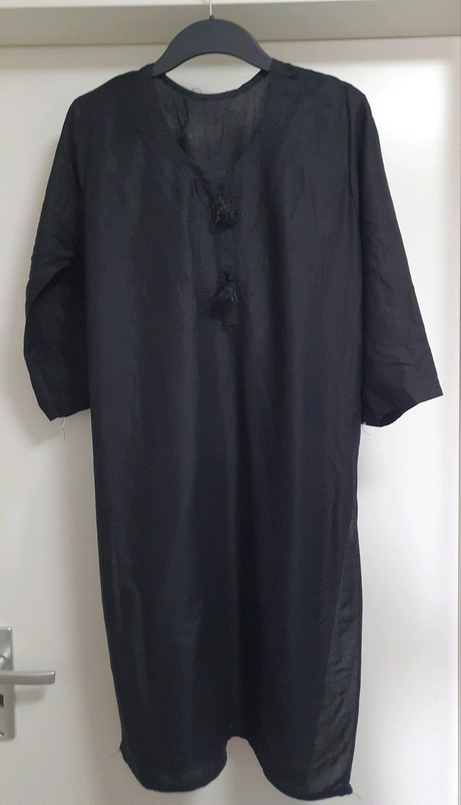 Zwarte tuniek/jurk met kwastjes, maat S, Zwart, Ophalen of Verzenden, Zo goed als nieuw, Maat 36 (S)